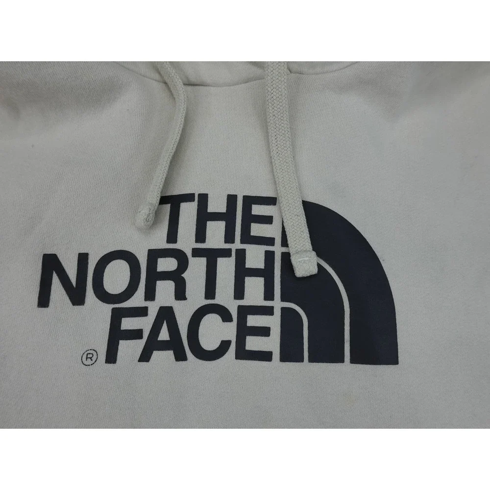 The North Face Hoodie Mens XL‎ Cream Half Dome Logo Pullover Fleece
